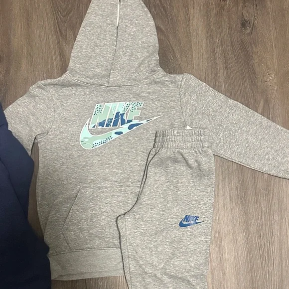 Nike Navy and Gray Kids' Hoodie Set size 7 - Picture 2 of 4